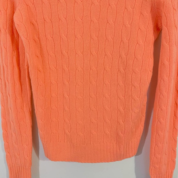 Ralph Lauren Women's Coral Cable Knit Slim Fit Cashmere Sweater Size M - Picture 3 of 8